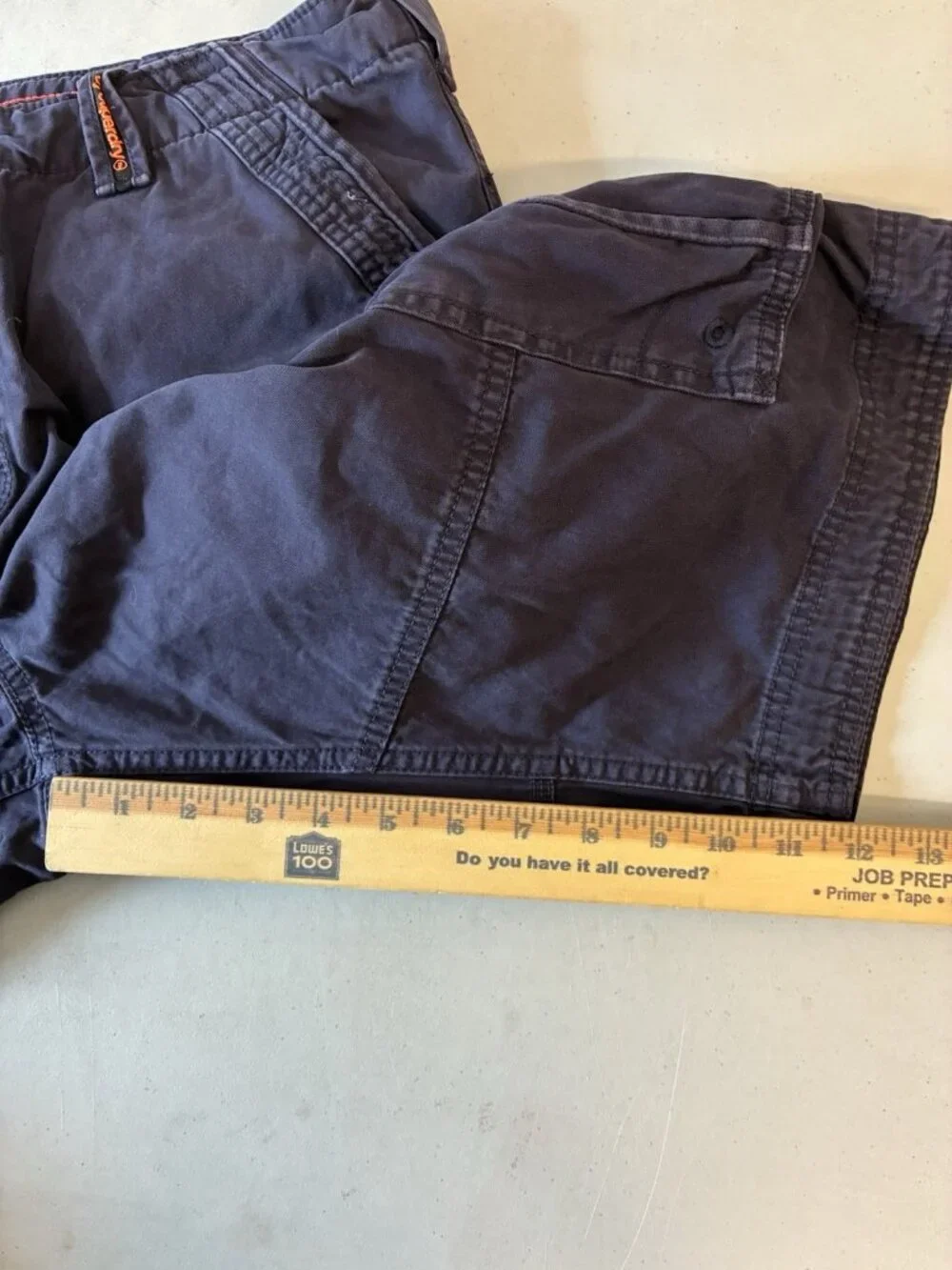 Superdry‎ Core Cargo Lite Shorts Mens 38 Navy Blue Drawstring Pockets Utility